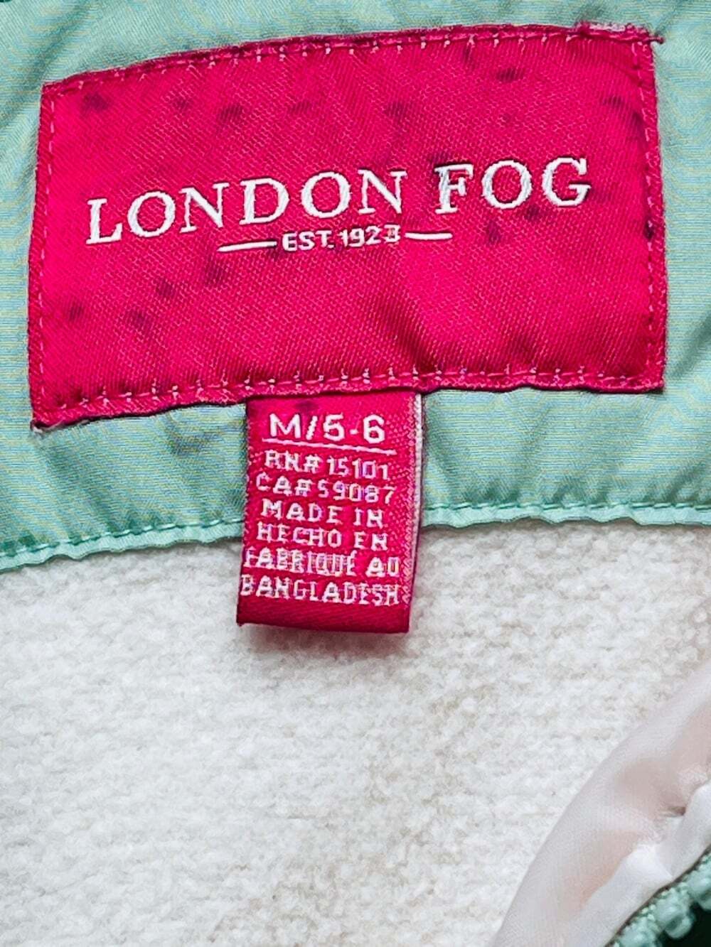 London Fog Girls Faux Fur Trimmed Hooded Puffer Jacket size M (5/6) Fleece Lined - Picture 3 of 8